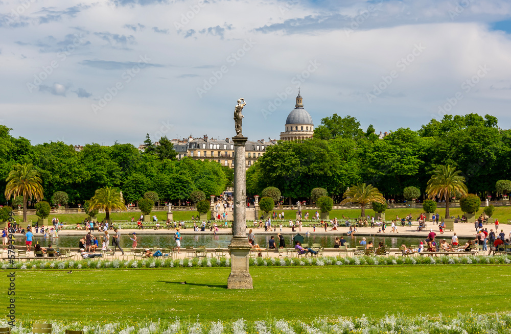 Luxembourg gardens in summer, Paris, France