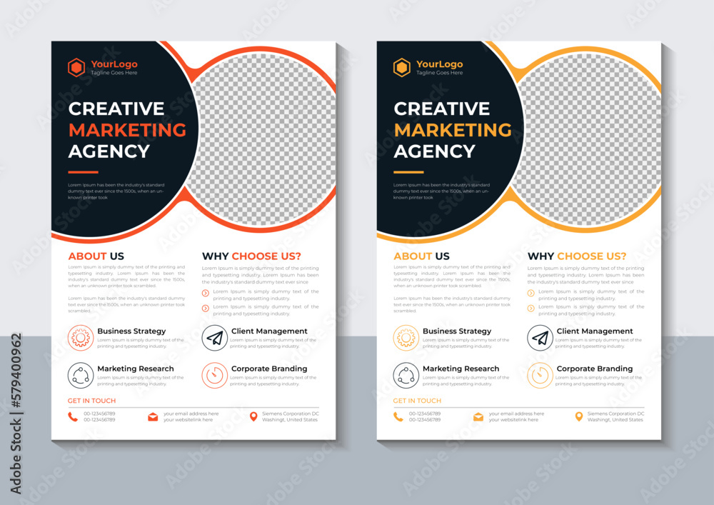 Modern Corporate Flyer Design Template, Marketing, layout, Annual Report, Vector illustrator