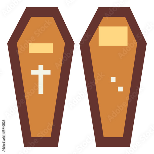 coffin flat icon style