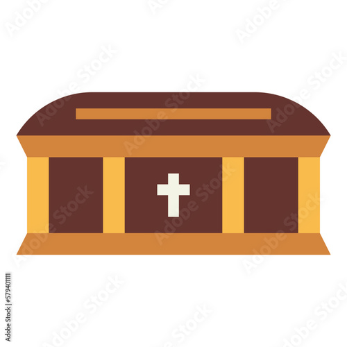 coffin flat icon style