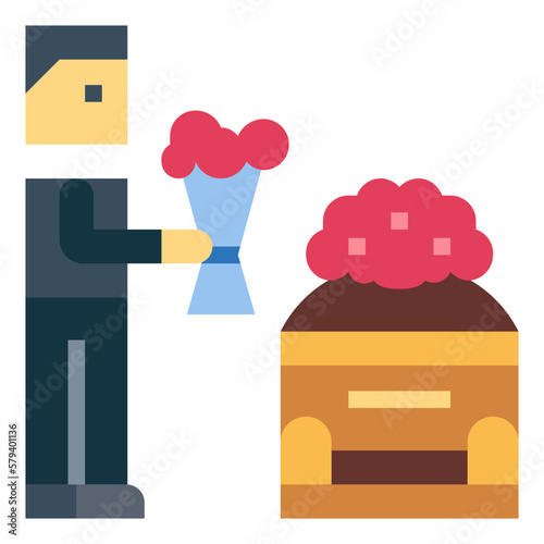funeral flat icon style