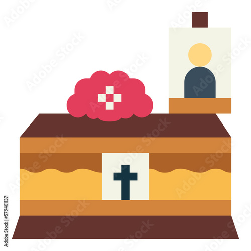 funeral flat icon style