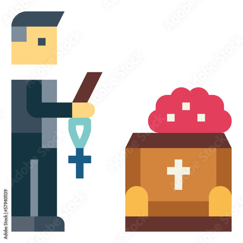 funeral flat icon style