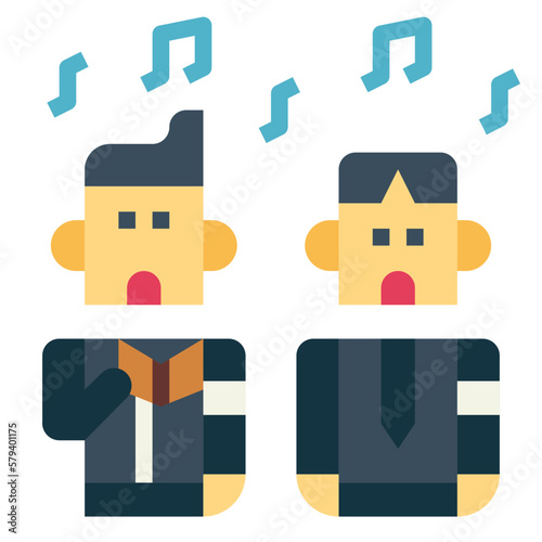singing flat icon style