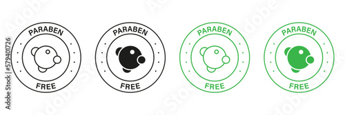 Sulfites Free Green and Black Stamp Set. No Sulphites Label. Product without Sulfate Symbol. Natural Ingredients Non Sulfite Sign. No Chemical Ingredients in Food Logo. Isolated Vector Illustration