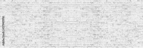 Gray brick vector grunge wall for background. Panorama view brick wall image. 