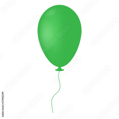 green balloon isolated on white background