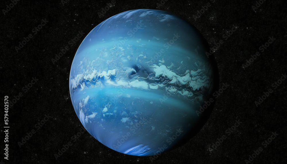 Obraz premium Planet similar to Neptun in space - Space wallpaper - Generative AI