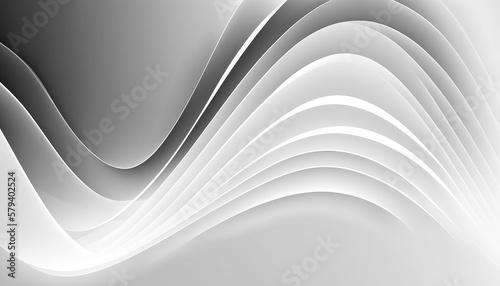 Abstract modern wave line minimal clean background, black and white theme, AI generated