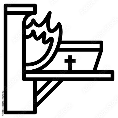 cremation line icon style