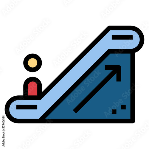 escalator filled outline icon style
