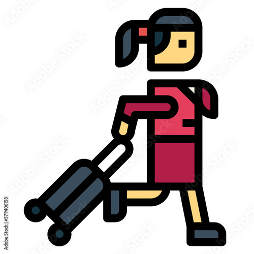 flight attendant filled outline icon style