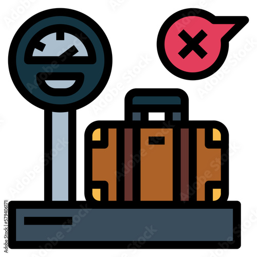 excess baggage filled outline icon style