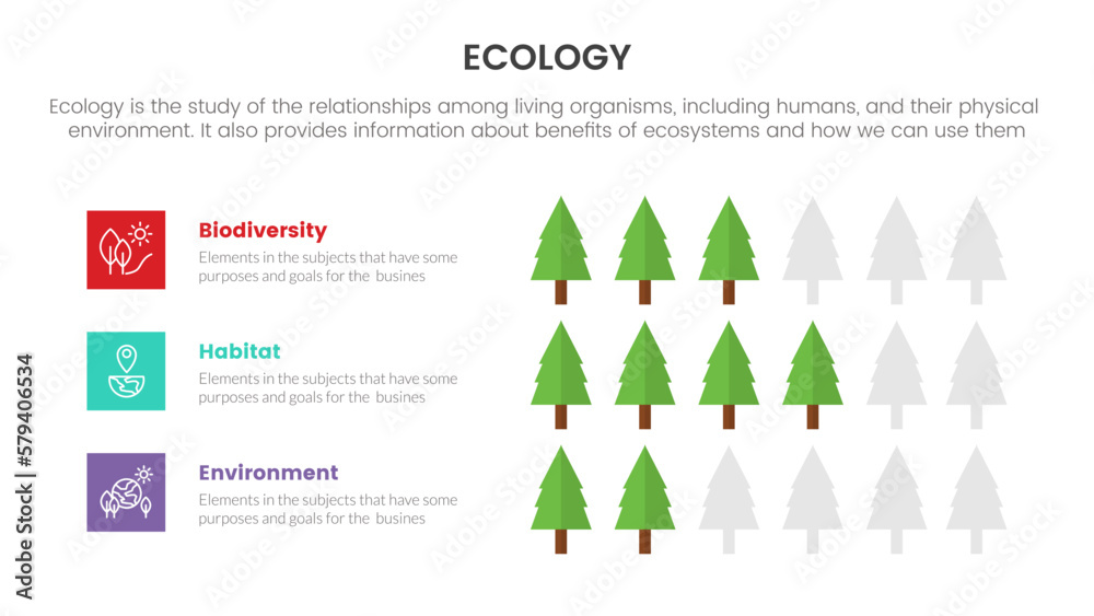 ecology nature environment infographic with tree bar chart concept for slide presentation ecology nature environment infographic with tree bar chart concept for slide presentation