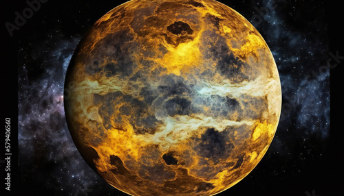 Planet similar to Venus in space - Space wallpaper - Generative AI