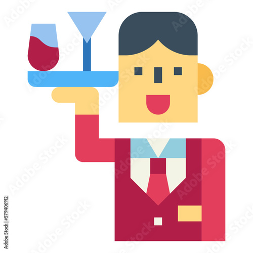 flight attendant flat icon style