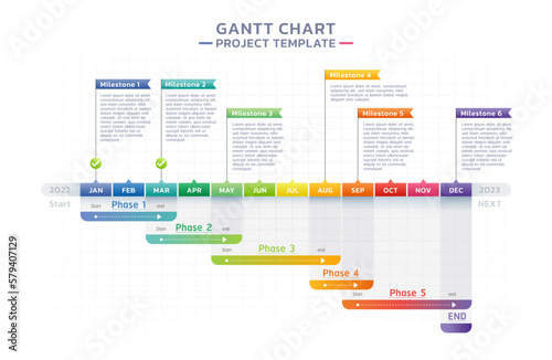 timeline gantt chart infographic template background photo