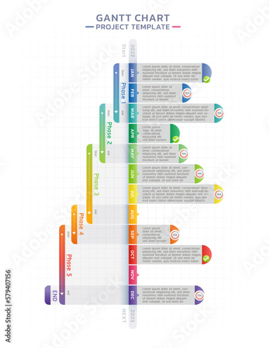 timeline gantt chart infographic template background
