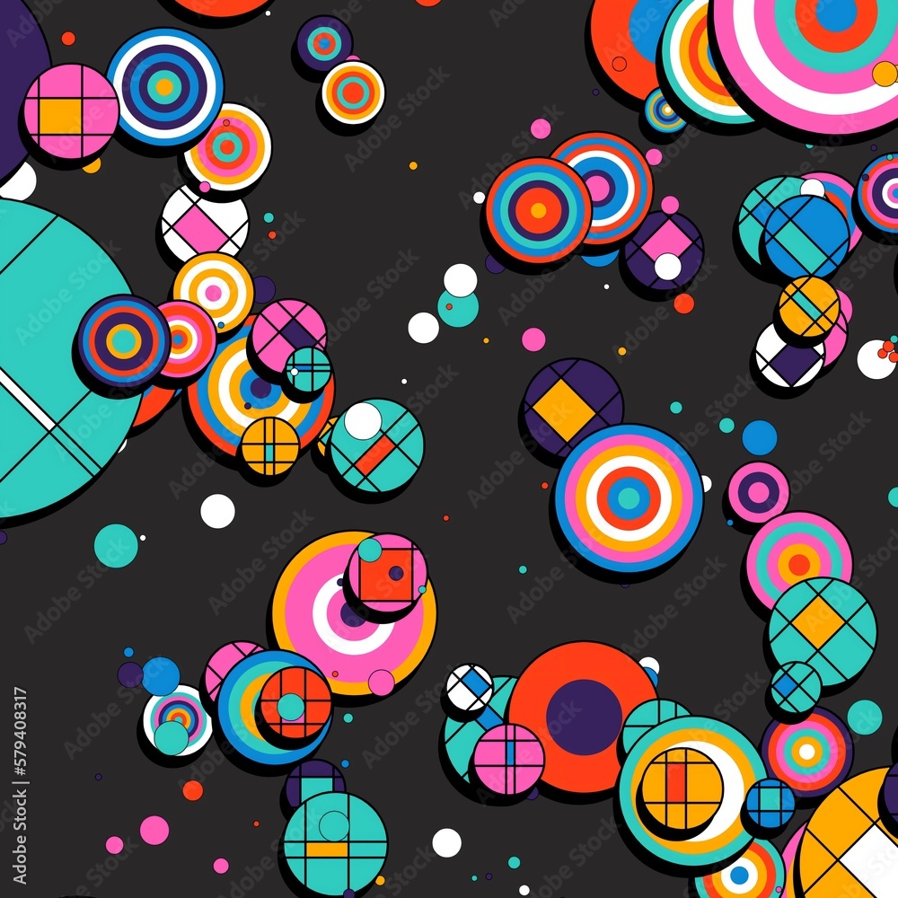 Naklejka premium Generative Design Artwork of Abstract Vector Generated Shapes Composition 