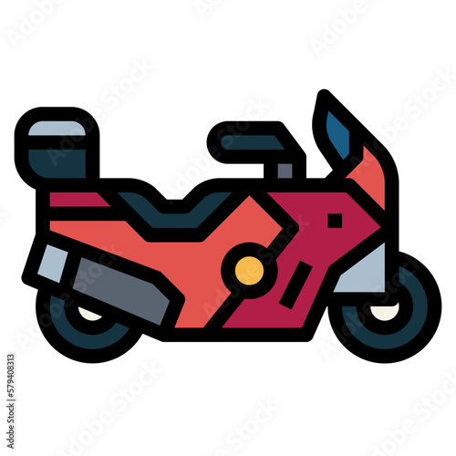 touring bike filled outline icon style