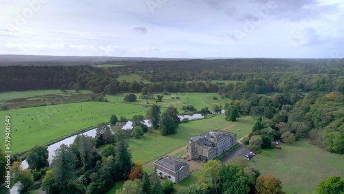 Amazing drone view of near Waverley Abbey of  Farnham, Surrey, south of England, Autumn photo