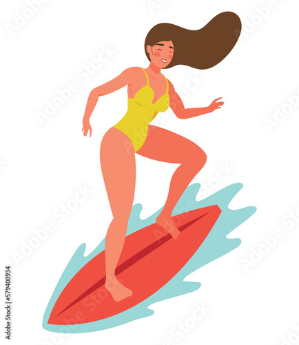 woman surfing in surfboard