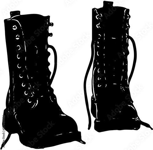 Silhouette of boots