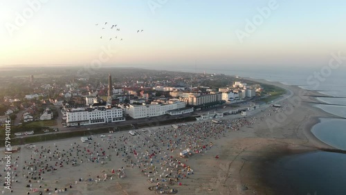 Borkum Nordstrand, Promenade - Luftaufnahme von oben