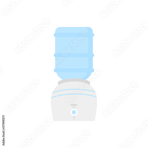 Water dispenser flat design vector illustration. Vector flat cartoon water cooler isolated on empty background-equipment and office interior elements, workplace organization concept,web site banner