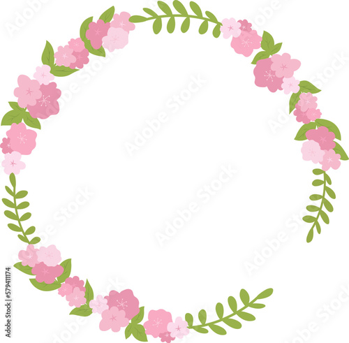 floral frame, spring flowers, vector illustration