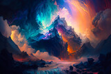 world where light and energy interact in unique and beautiful ways, creating ethereal landscapes of color and form - Generative AI