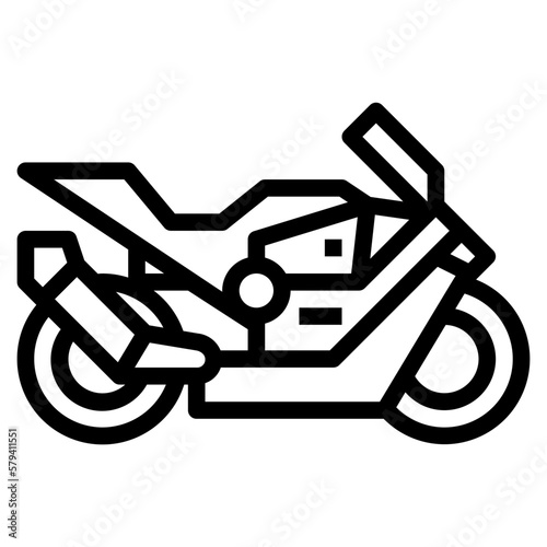 sport bike line icon style