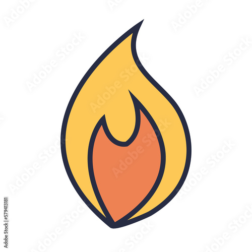 Fire flame icon PNG image with transparent background