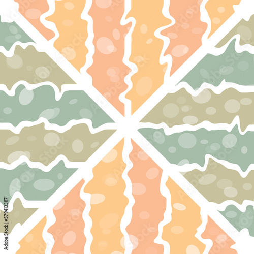 Fun doodle pattern background, abstract shapes, geometry, and colors. Modern patterns, contemporary art, square composition