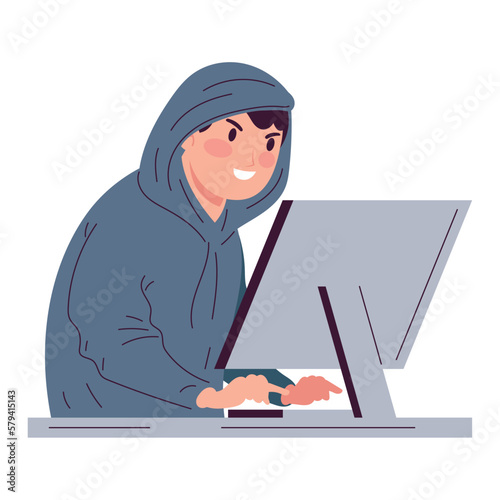 hacker using desktop