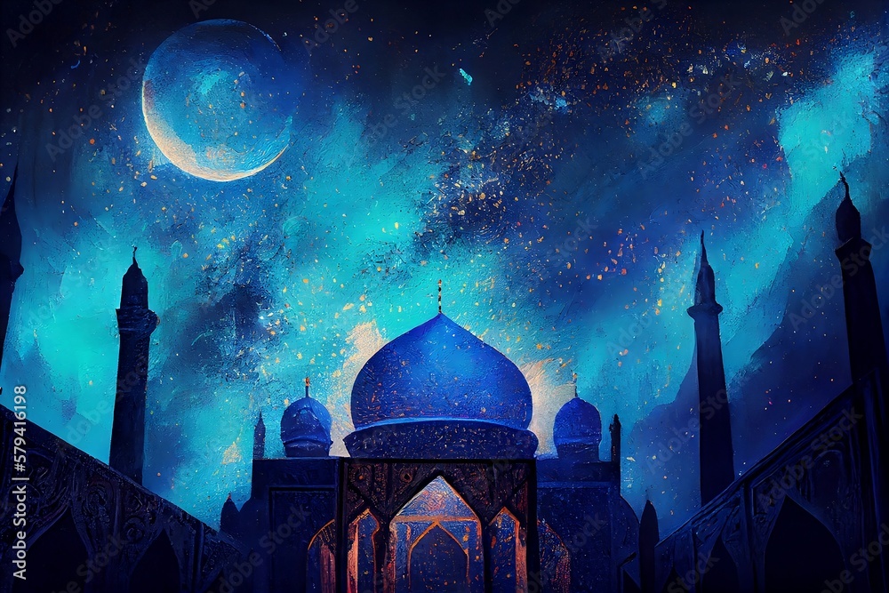 Arabian nights Ramadan Kareem - obrazy, fototapety, plakaty 