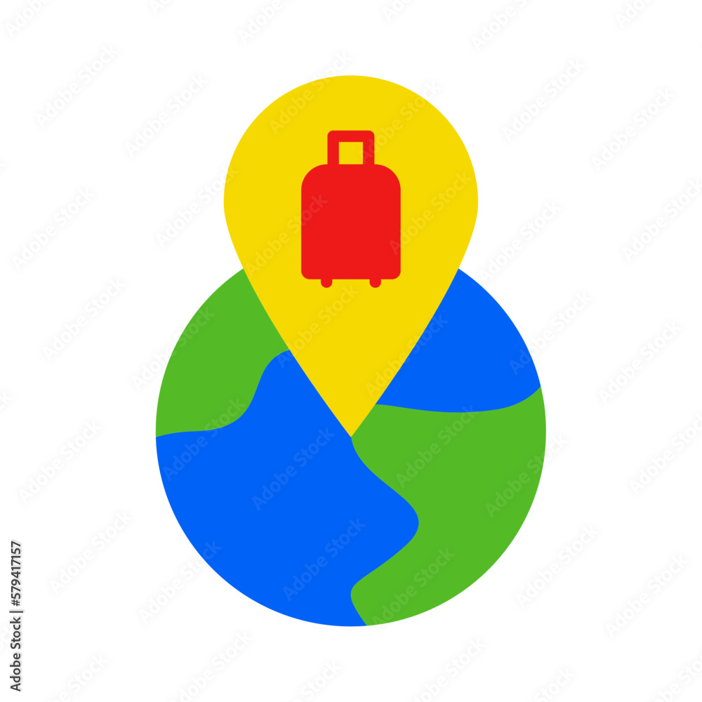 Fototapeta premium Icon Pin Location, Vacation and globe, Holyday. editable file and color.
