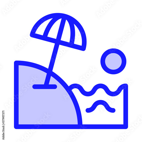 Icon beach, umbrella, sea, sun, chair, relax Holyday. editable file and color. Icon longue chair, beach, Holyday. editable file and color.