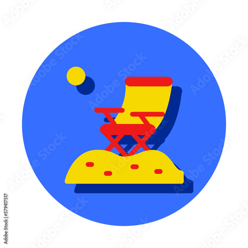 Icon beach, umbrella, sea, sun, chair, relax Holyday. editable file and color. Icon longue chair, beach, Holyday. editable file and color.