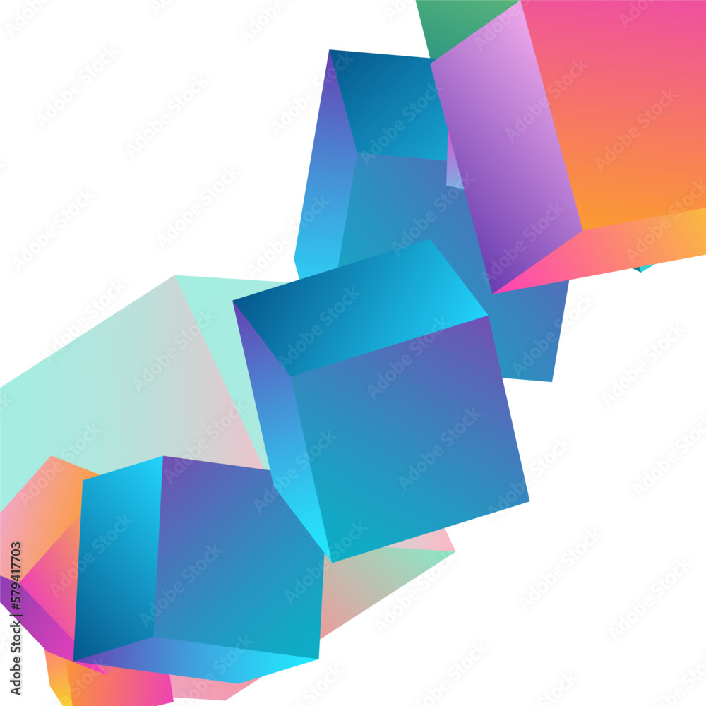 Rainbow Polygon Vector White Background. Gradient Rainbow Polygon Vector White Background. Gradient