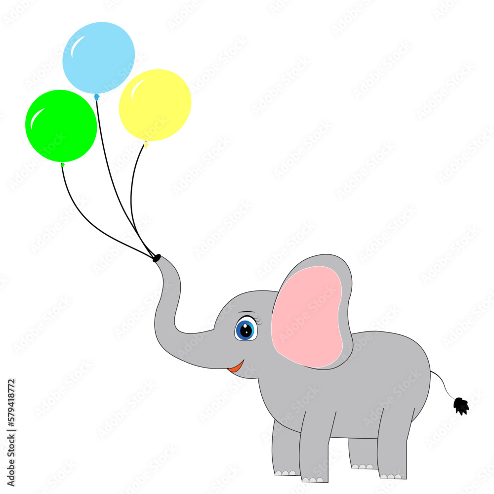 Fototapeta premium baby elephant vector illustration