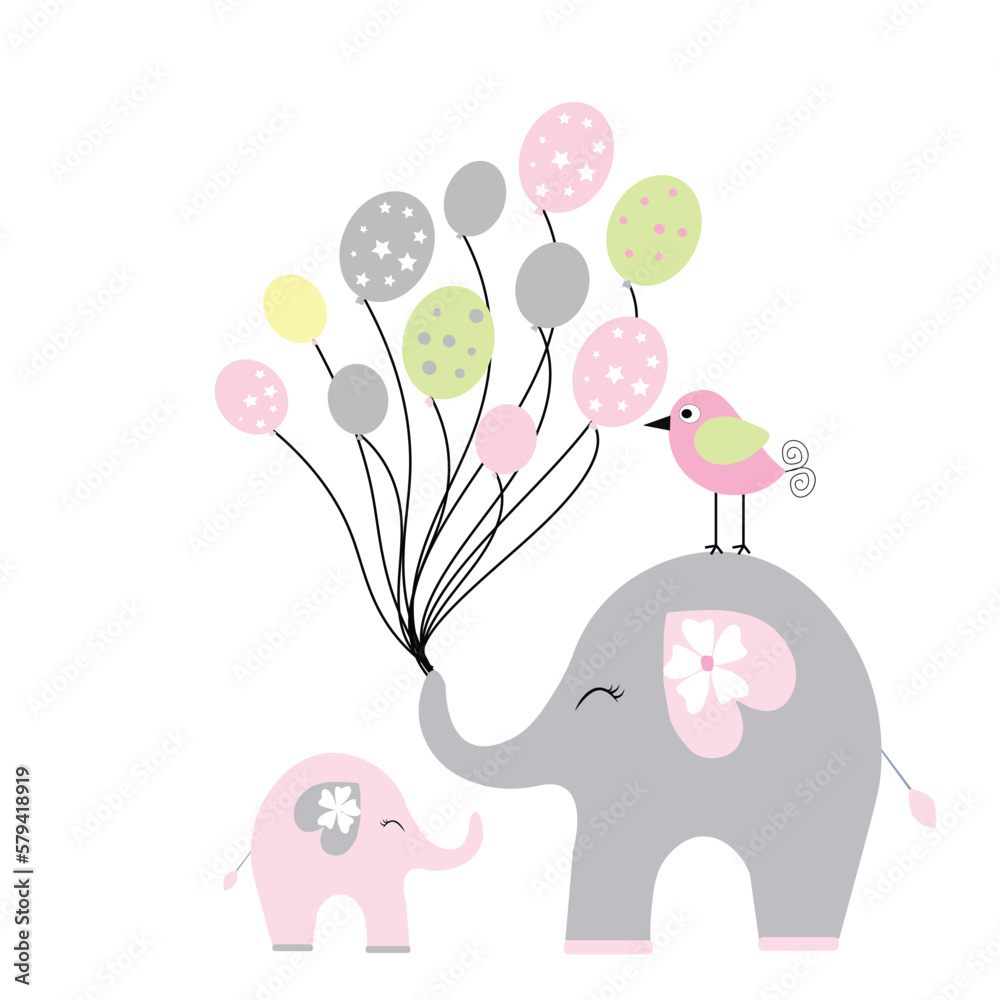 baby elephant vector illustration