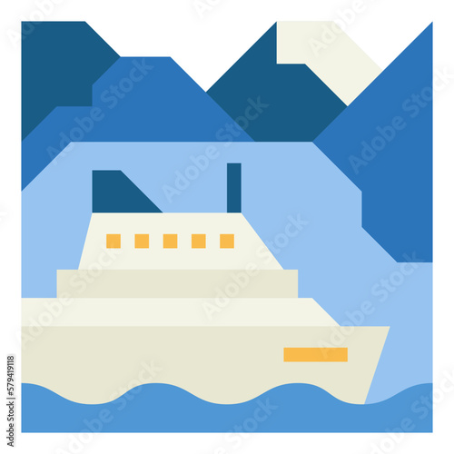 cruises flat icon style