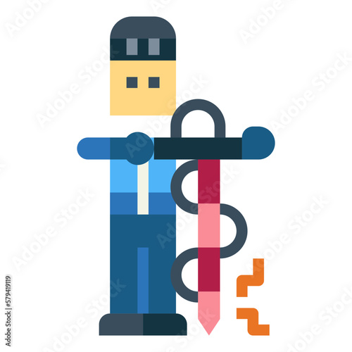 ice auger flat icon style