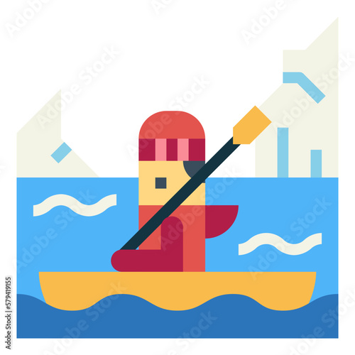 kayak flat icon style