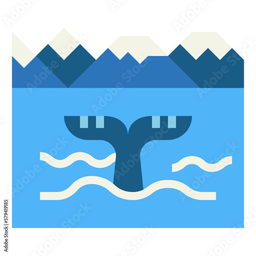whale flat icon style