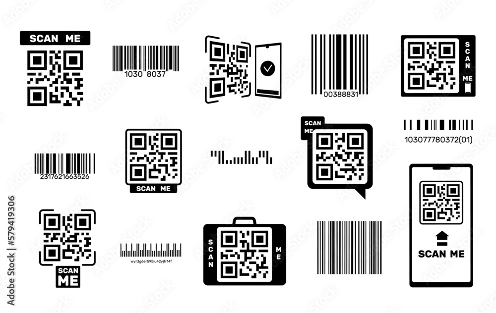 vetor-de-bar-codes-and-qr-codes-easy-identification-packaging-labeling