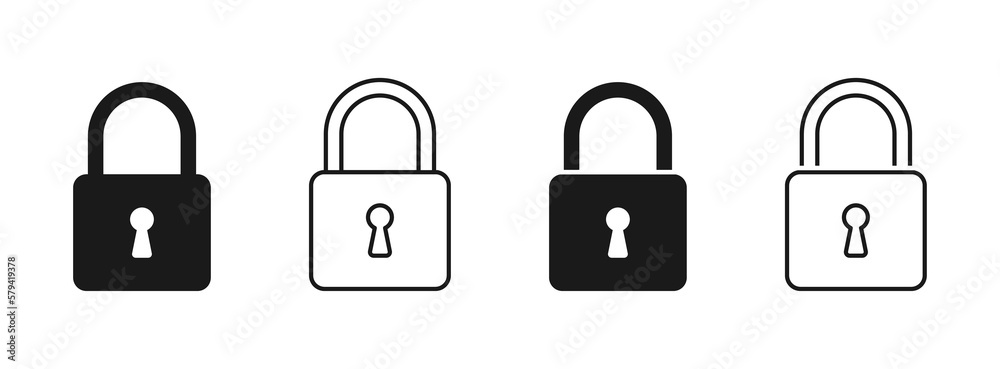 Lock vector icons in trendy flat style Lock vector icons in trendy flat style