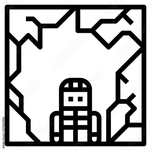 ice cave line icon style