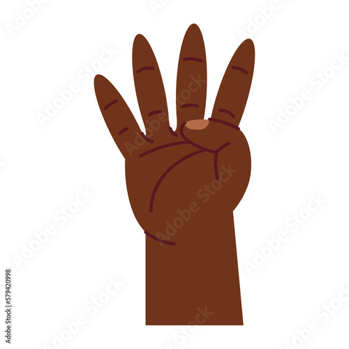 afro hand human counting